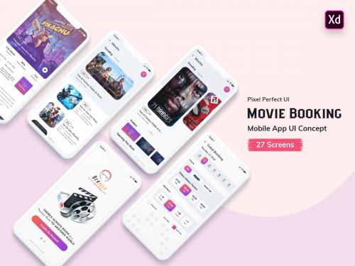 Ocodile-Movie Booking Mobile App UI Kit Light (XD) - ocodile-movie-booking-mobile-app-ui-kit-light-xd
