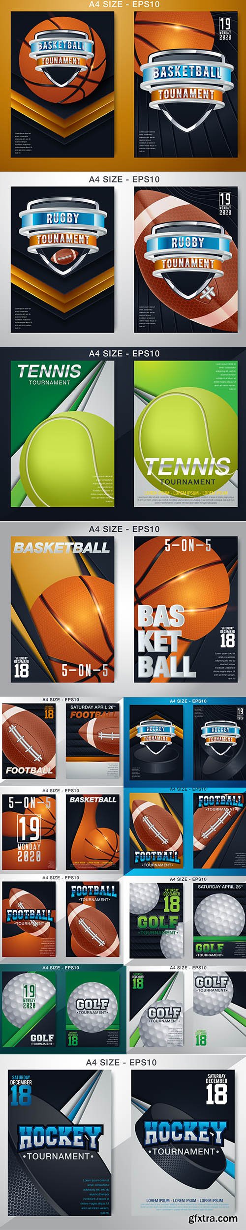 Modern Sports Tournament Posters Design Pack