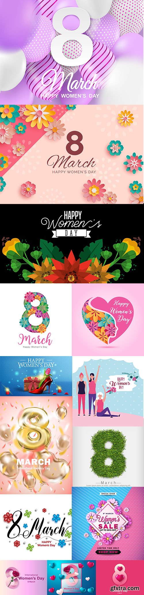 Vector Set of Womens Day Illustrations Vol 3