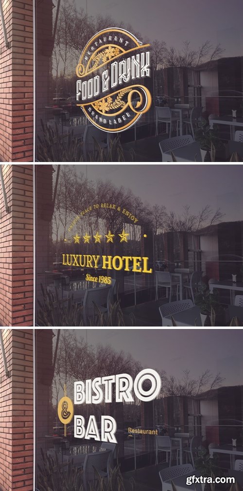 Glass Restaurant Logo Mockup