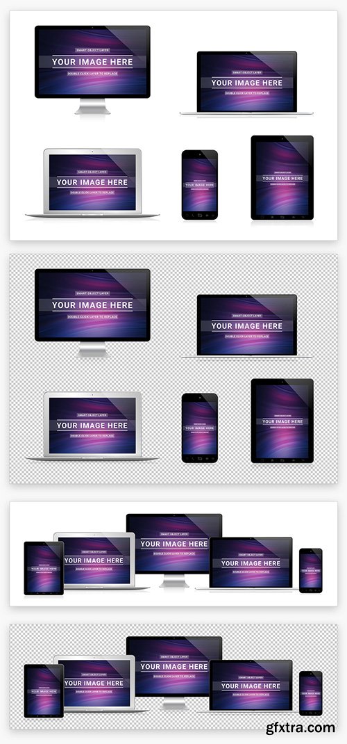 5 Devices Mockup Isolated on White 211827725 5 Devices Mockup Isolated on White 211827725