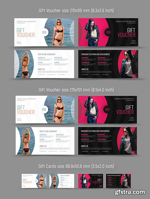 Gift Voucher Layouts with 3 Sizes in Light and Dark Backgrounds 181686808