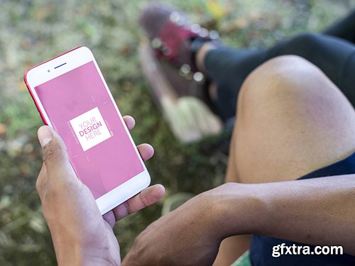 Smartphone in Hand Mockup 219205505