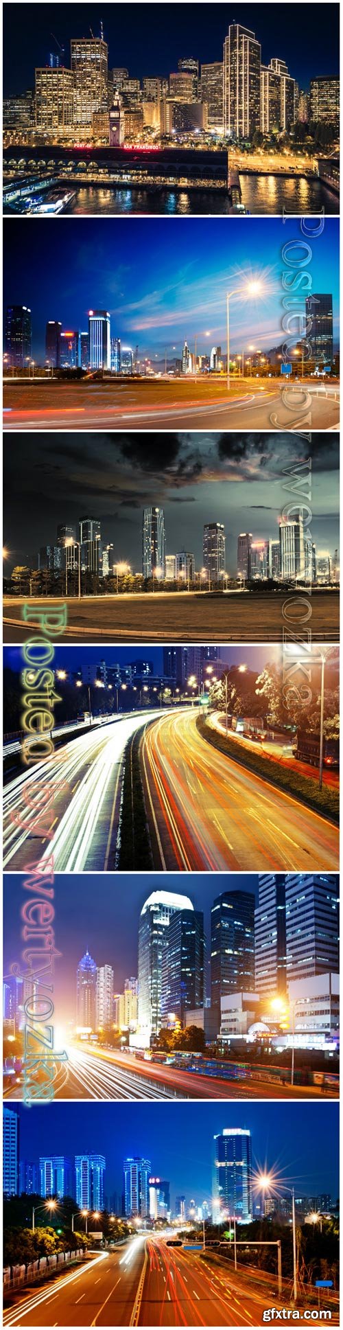 Night city beautiful stock photo