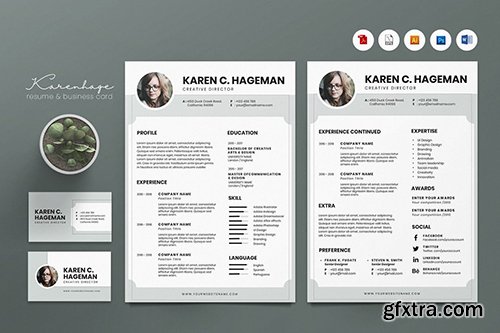 Creative CV Resume & Name Card PSD, DOCX, AI No.2