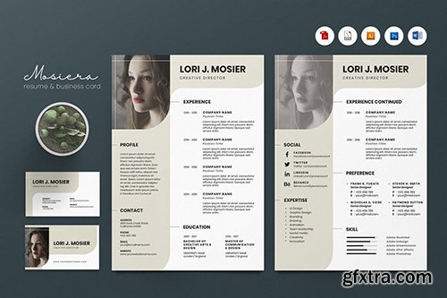 Creative CV Resume & Name Card PSD, DOCX, AI No.3