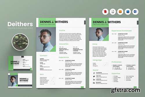 Creative CV Resume & Name Card PSD, DOCX, AI No.5