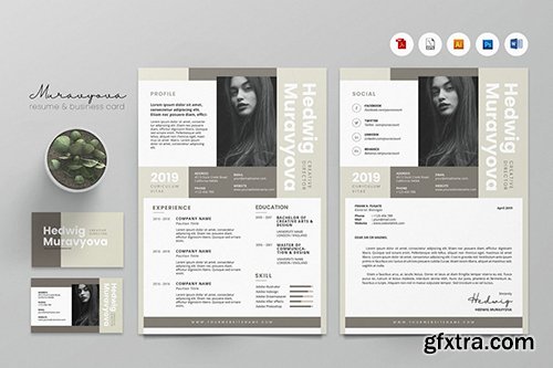 Creative CV Resume & Name Card PSD, DOCX, AI No.7