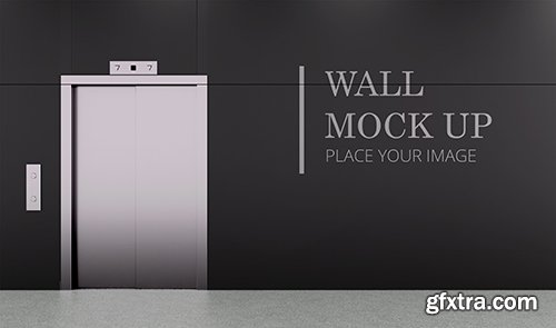 Elevator Side Wall PSD Mockup Elevator Side Wall PSD Mockup