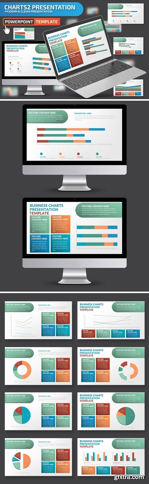 Data Charts Powerpoint, Keynote and Google Slides Templates
