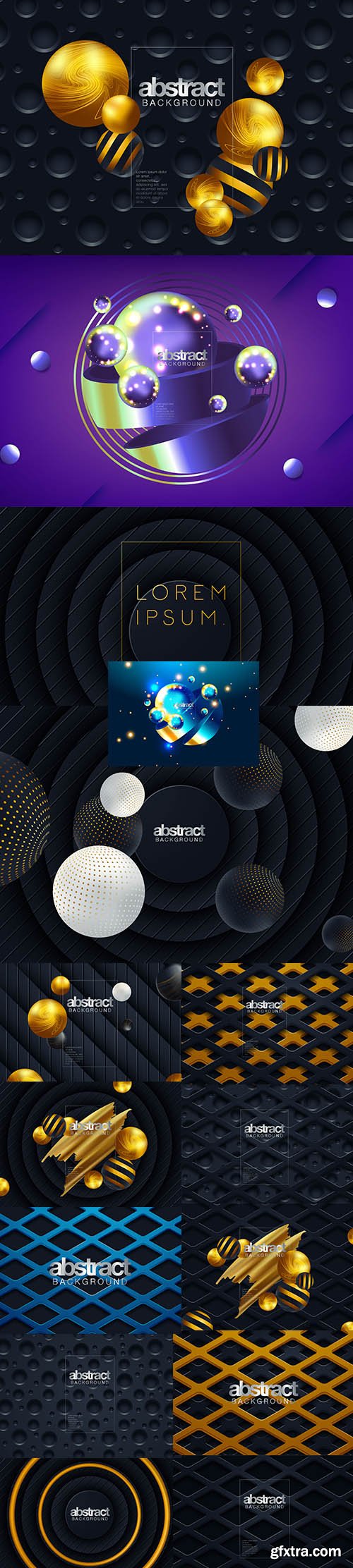 Abstract 3D Colorful Geometric Background Vector Set Abstract 3D Colorful Geometric Background Vector Set