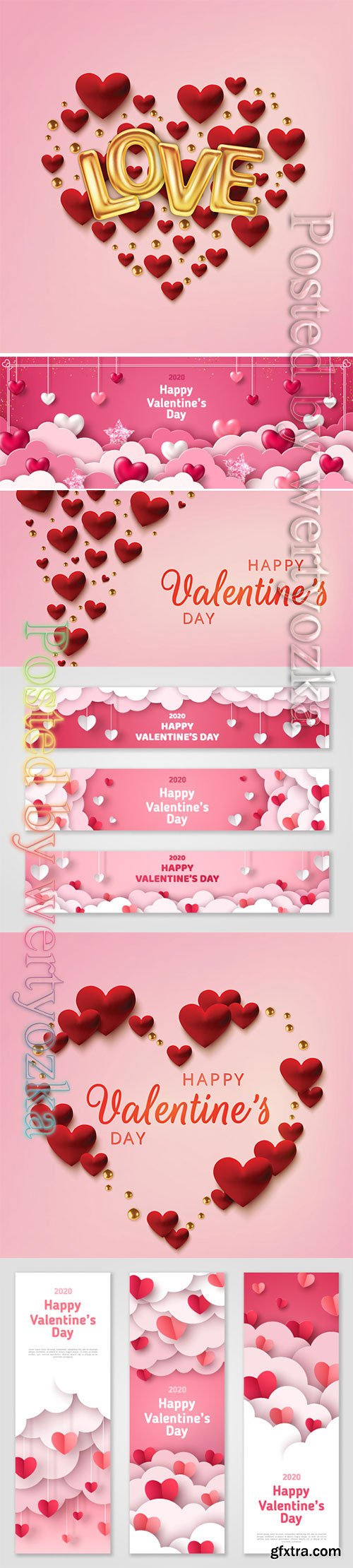 Valentines day vector background with heart # 7