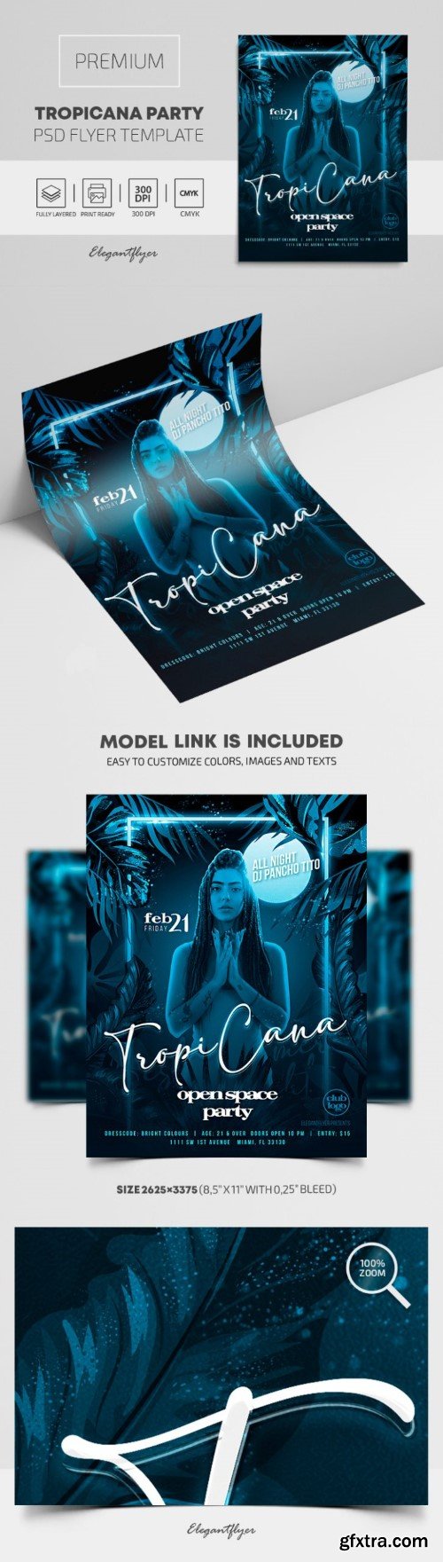 Tropicana Open Space Party – Premium PSD Flyer Template