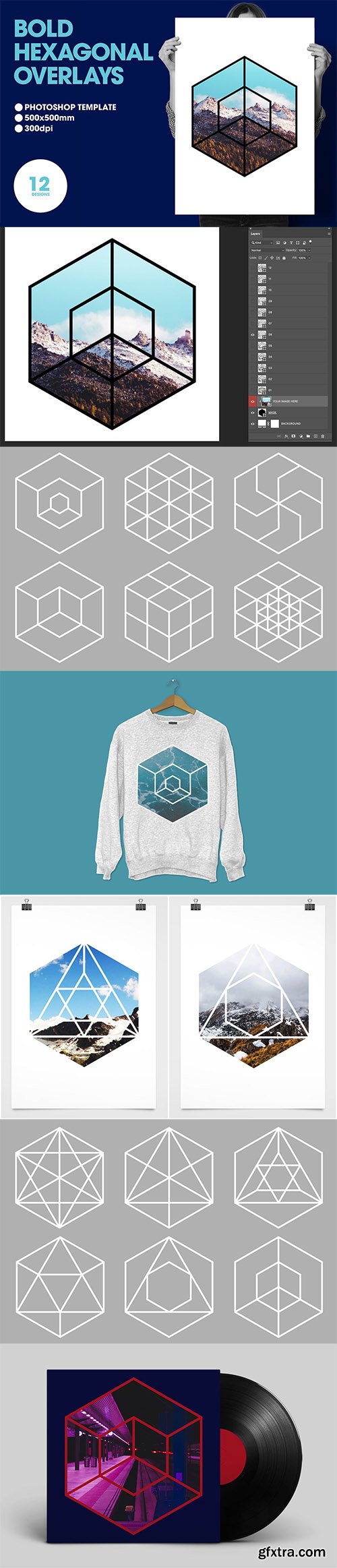 Bold Hexagonal Overlays