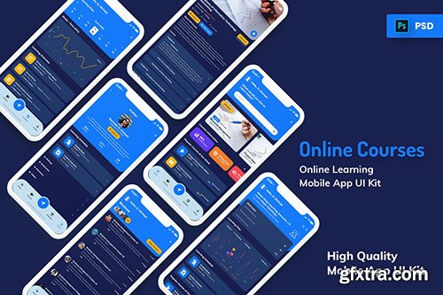 Online Courses Mobile App Dark Version