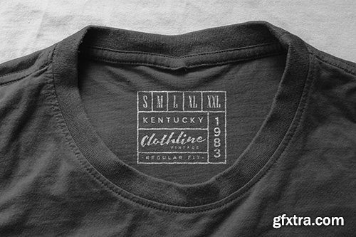 Logo PSD Mockup T-Shirt Neck Label Logo PSD Mockup T-Shirt Neck Label