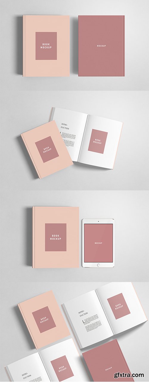 Book Cover PSD Mockup Set Book Cover PSD Mockup Set