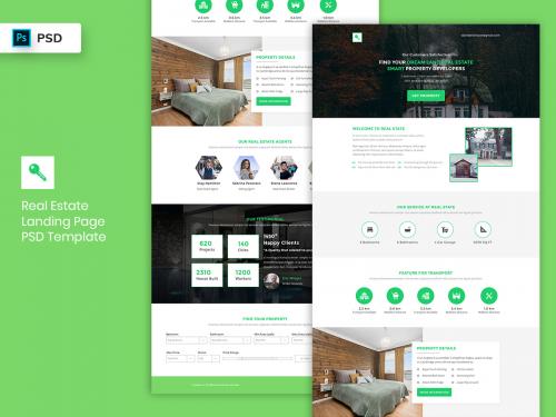 Real Estate Landing Page PSD Template-02 - real-estate-landing-page-psd-template-02