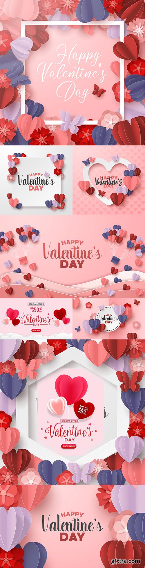 Happy Valentine's Day romantic decorative illustrations 40