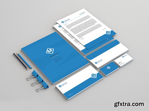 Blue Business Stationery Set Mockup 198660142 Blue Business Stationery Set Mockup 198660142