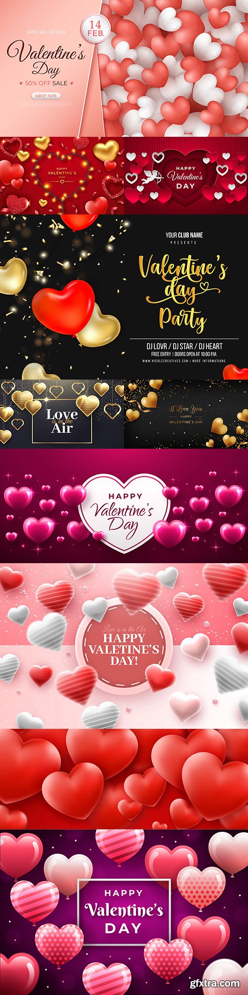 Happy Valentine's Day romantic decorative illustrations 41 