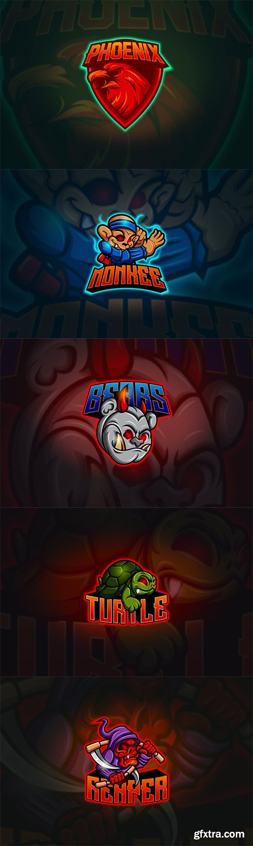 Vector Set - 5 Mascot & Esport Logos