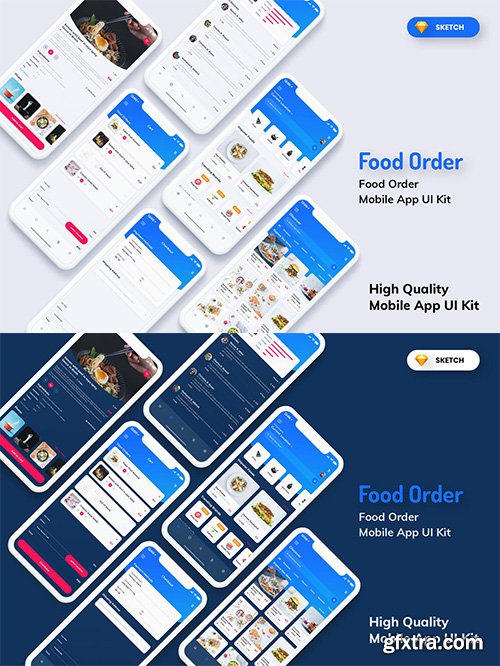 Food Order Mobile App Dark and Light Version (SKETCH) Food Order Mobile App Dark and Light Version (SKETCH)