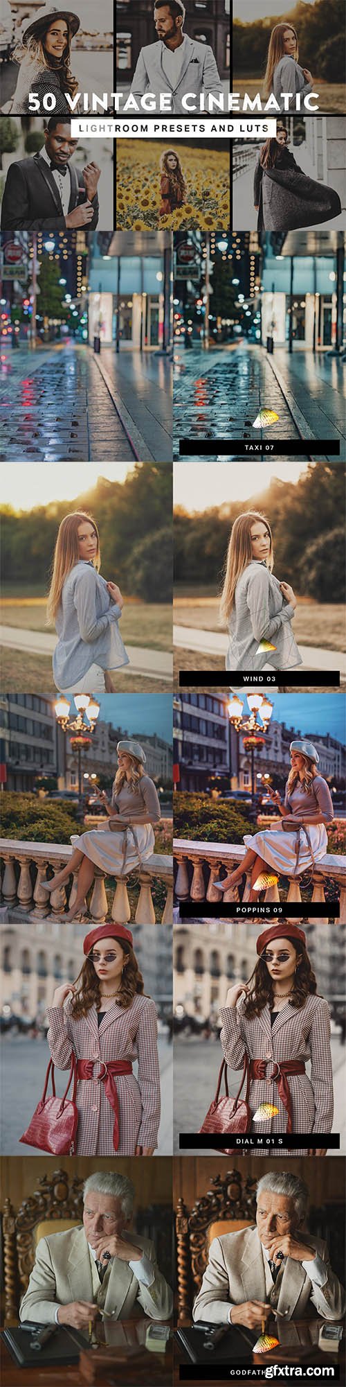 50 Vintage Cinematic Lightroom Presets and LUTs