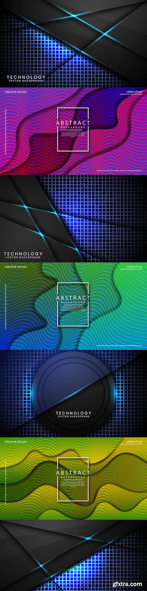 Technology black background light decoration effect 3