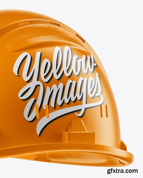 Glossy Hard Hat Mockup - Half Side View 54688