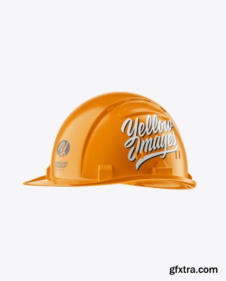 Glossy Hard Hat Mockup - Half Side View 54688