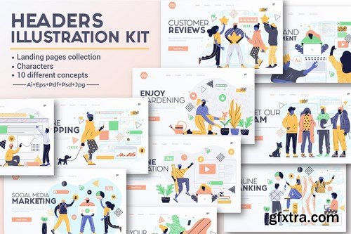 Landing page template on various topics