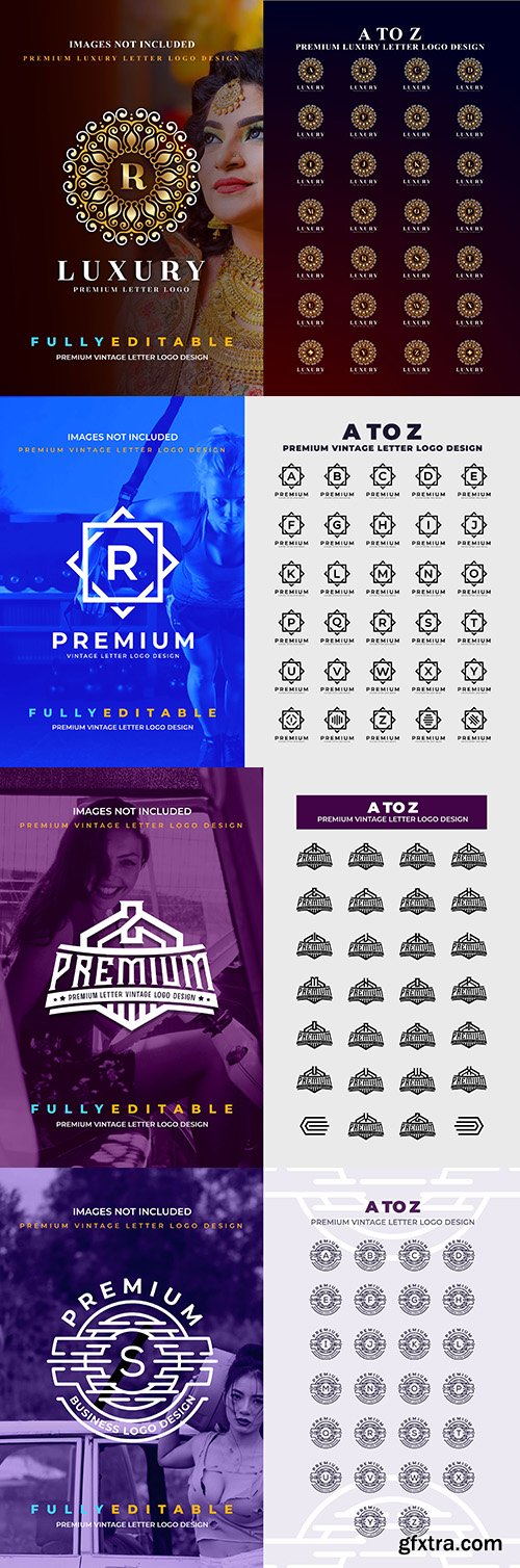 Premium vintage design alphabet logo