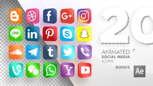 Videohive - 20 Animated Social Media Icons