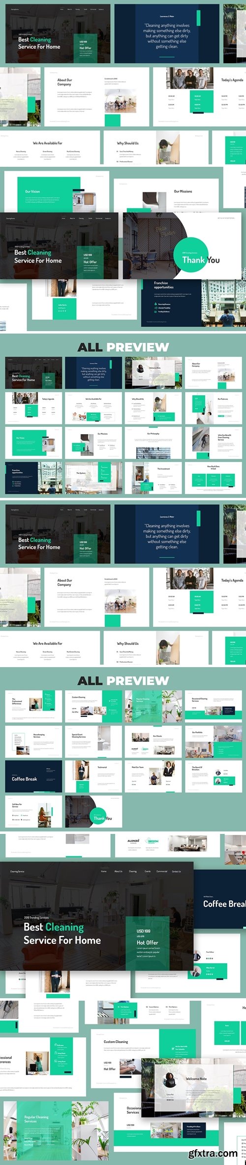 Cleaning Service Powerpoint, Keynote and Google Slides Templates