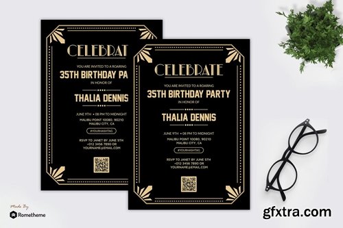 Birthday Party - Gatsby Theme Party Flyer RB