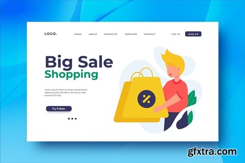 Big Sale Shopping Landing Page Illustration