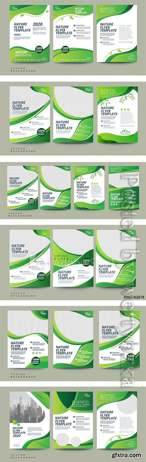 Vector eco flyer, poster, brochure, magazine cover template