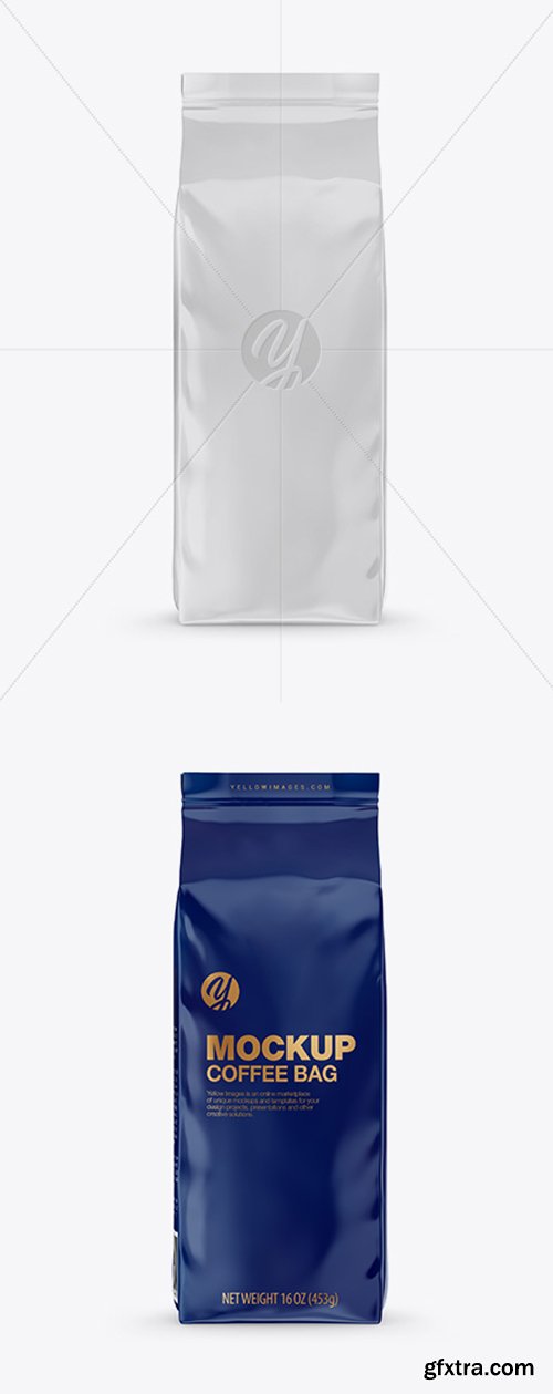 Glossy Coffee Bag Mockup Front View 27071 Glossy Coffee Bag Mockup Front View 27071