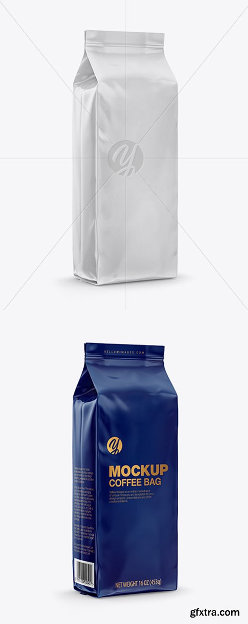 Glossy Coffee Bag Mockup Half Side View 27176