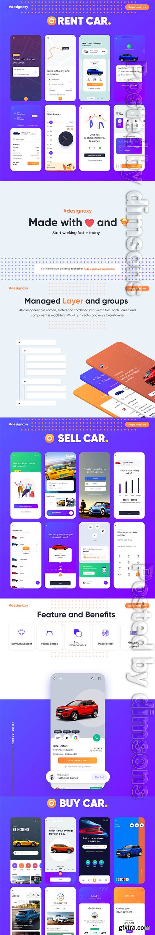 Carnow - buy rent and sell mobile app UI kit