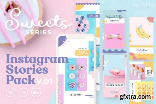 Instagram Stories Pack v.01 Sweets Series