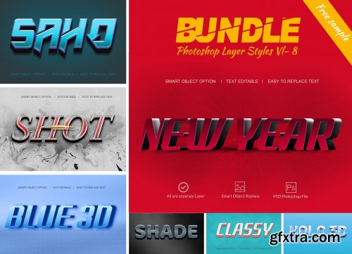 CreativeMarket - 3D Bundle Photoshop Layer Style 4407585