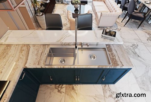 Kitchen - Livingroom Scene By NguyenDuyAnh