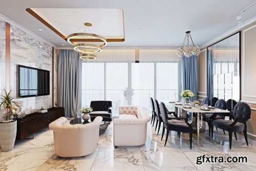 Kitchen - Livingroom Scene By NguyenDuyAnh