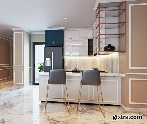 Kitchen - Livingroom Scene By NguyenDuyAnh