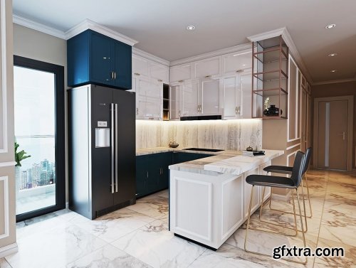 Kitchen - Livingroom Scene By NguyenDuyAnh