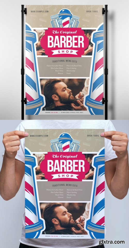 Barber Shop Poster Banner Flyer Layout 315968708