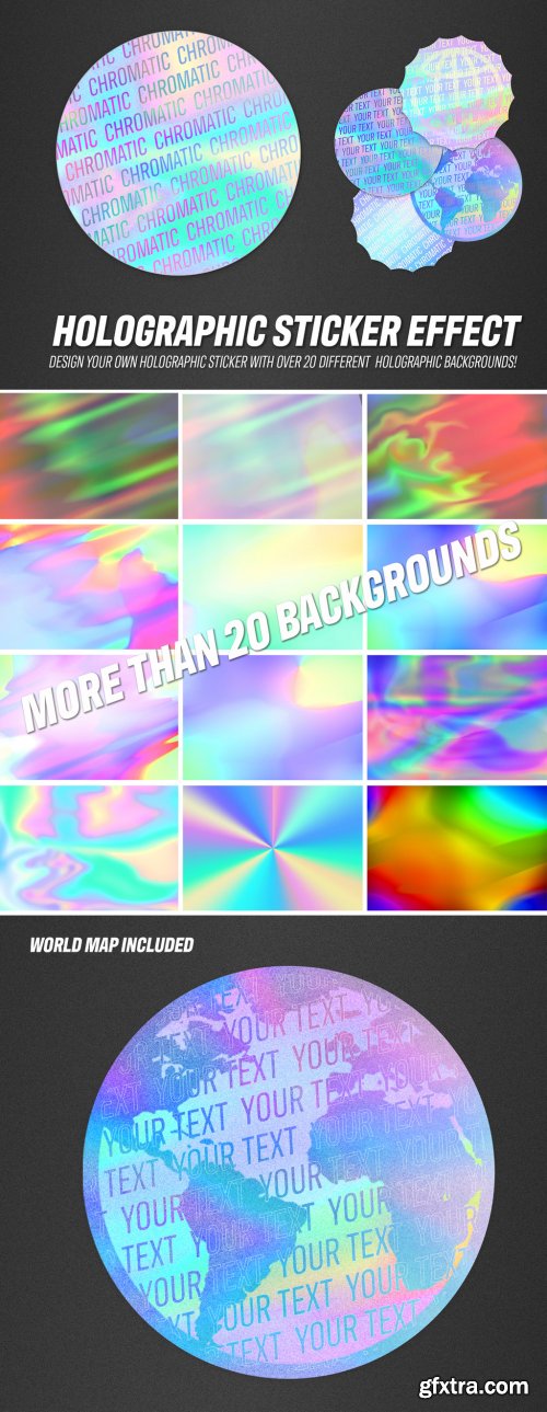 Holographic Sticker Design Mockup 316229681 