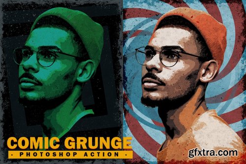 CreativeMarket - Comic Grunge Photoshop Action 4453582